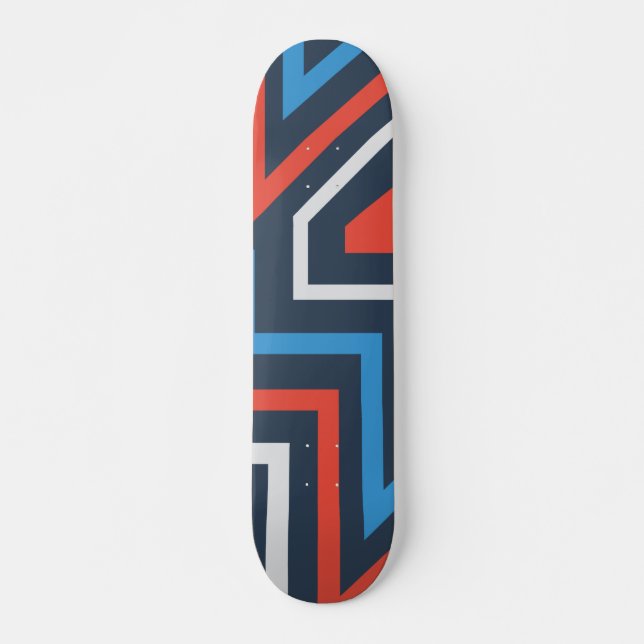 Geometrisches Abstraktes Graffiti-Muster Skateboard (Vorne)
