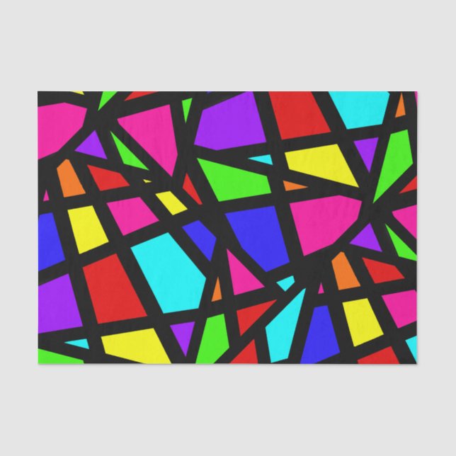 Geometrisches abstraktes Hartglas Seidenpapier (Vorderseite)