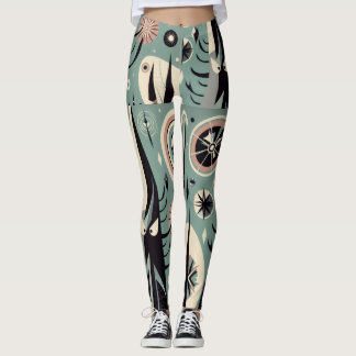 Geometrisches abstraktes kosmisches Baumdesign Leggings