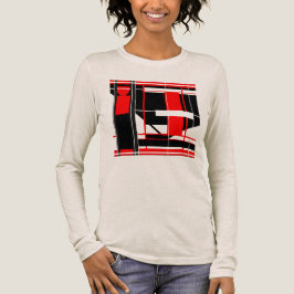 Geometrisches Abstraktes Kunstdesign in Red Black Tri-Blend Shirt
