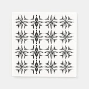 Geometrisches abstraktes Kunstschwarz Serviette