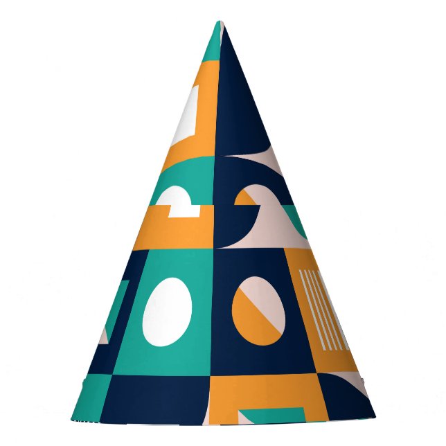 Geometrisches abstraktes Muster: buntes, modernes  Partyhütchen (Vorderseite)