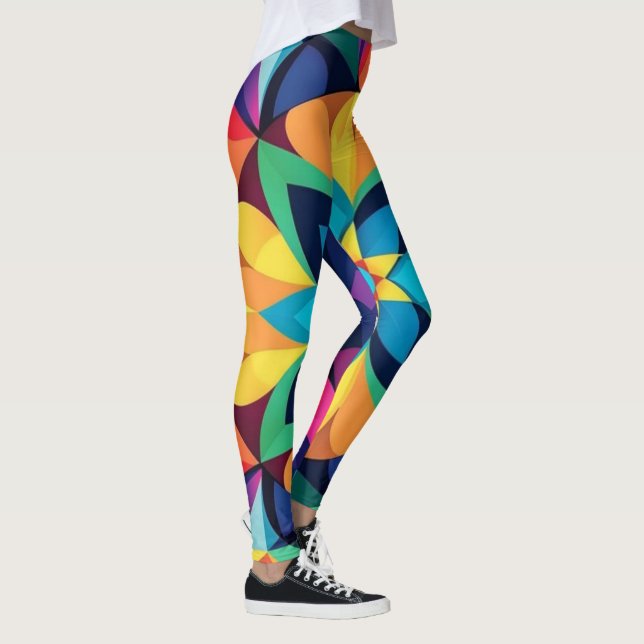 Geometrisches Abstraktes Muster für Kaleidoskop Leggings (Rechts)