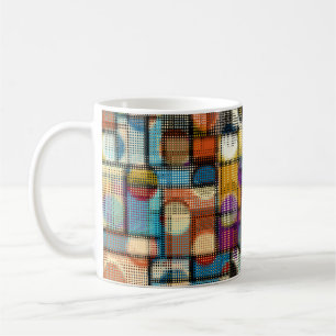 Geometrisches abstraktes Muster in Low-Poly-Pixela Kaffeetasse