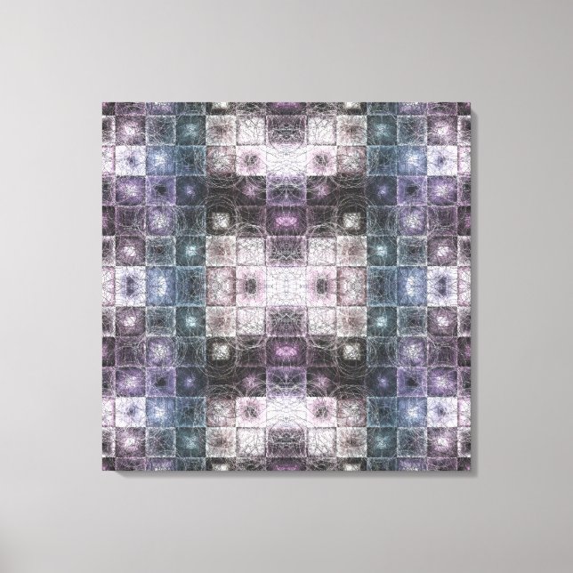 Geometrisches Abstraktes Muster mit Wireframe-Cube Leinwanddruck (Vorderseite)