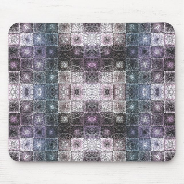 Geometrisches Abstraktes Muster mit Wireframe-Cube Mousepad (Vorne)