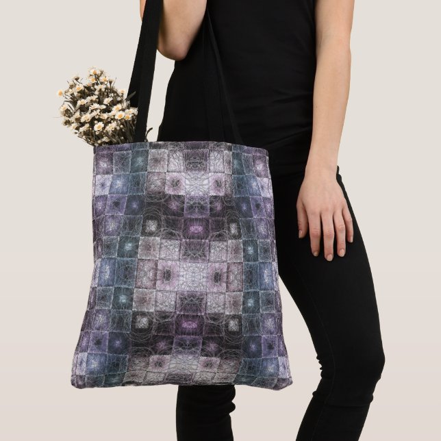 Geometrisches Abstraktes Muster mit Wireframe-Cube Tasche (Von Nahem)