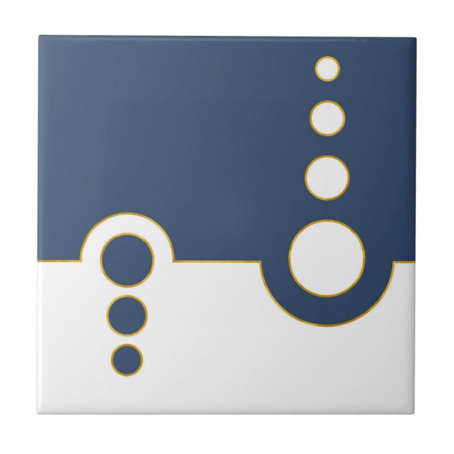 Geometrisches, abstraktes Muster, modern, Kreisel Fliese (Vorderseite)