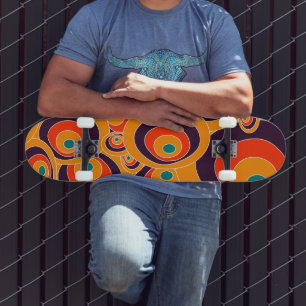 Geometrisches abstraktes Orangenmuster Skateboard