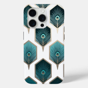 Geometrisches abstraktes Pfauenfedermuster Case-Mate iPhone Hülle
