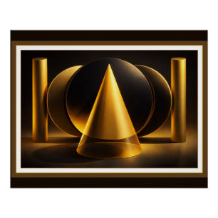 Geometrisches abstraktes Poster – Lebendiges moder