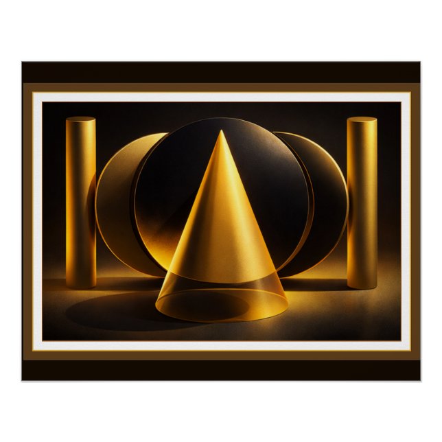 Geometrisches abstraktes Poster – Lebendiges moder (Vorderseite)