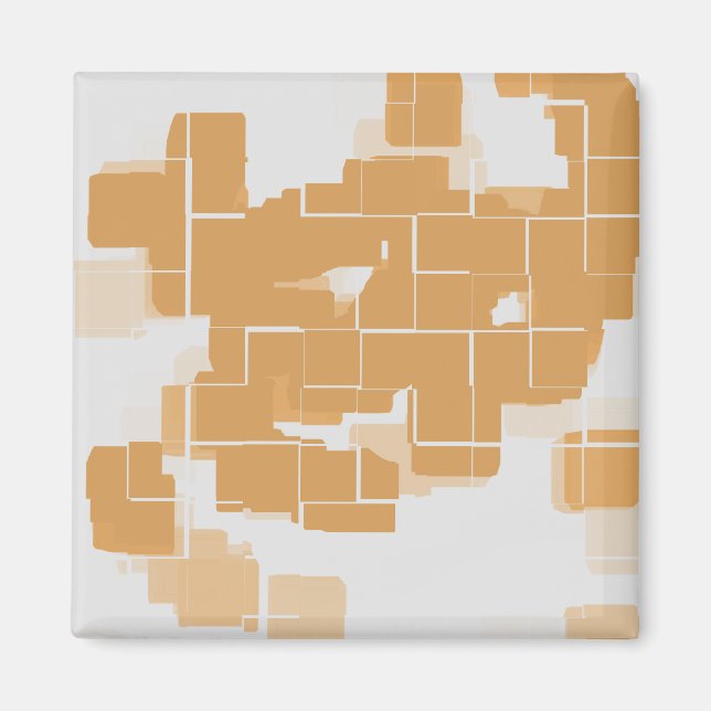 Geometrisches Abstraktes "Pumpkin Pie" Magnet (Vorne)