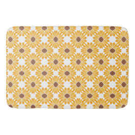 Geometrisches Abstraktes Retro-Sonnenblumenmuster  Badematte
