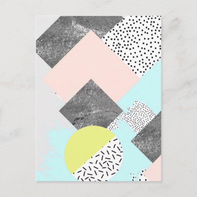 Geometrisches Abstraktes Skandinaviendesign Postkarte (Vorderseite)