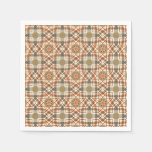 Geometrisches achteckiges Muster mit warmen Farben Serviette