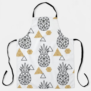 Geometrisches Ananas Gold Dots Muster. Schürze