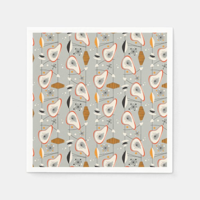 Geometrisches Aquamarin-blaues Muster Serviette (Vorderseite)