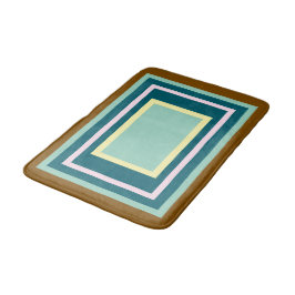 Geometrisches Aquamarin braunes Rosa Badematte