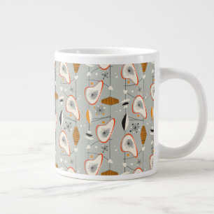 Geometrisches Aquamarin- und Blaumuster Jumbo-Tasse