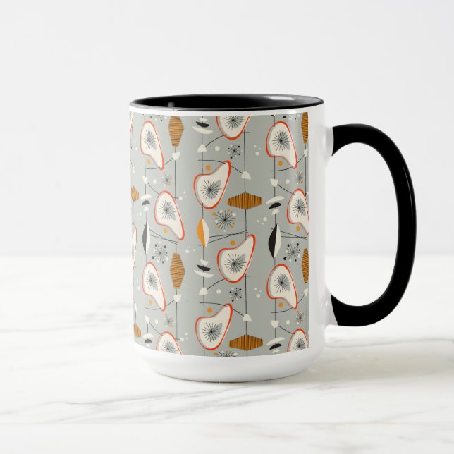 Geometrisches aquamarines u. blaues Muster Tasse (Rechts)