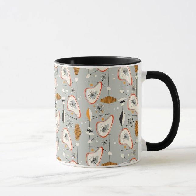 Geometrisches aquamarines u. blaues Muster Tasse (Rechts)