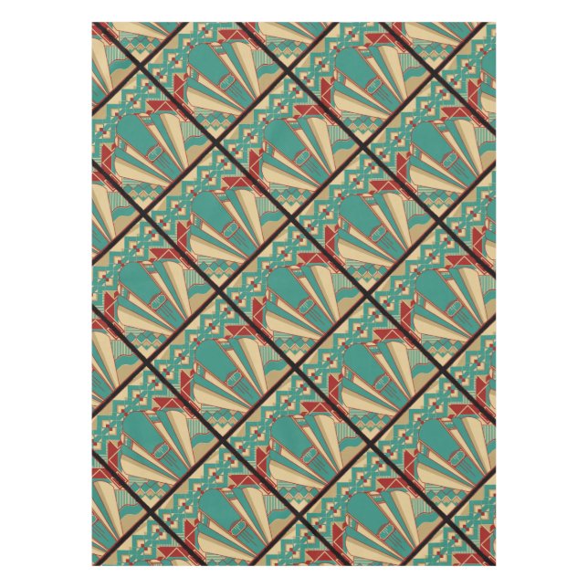 Geometrisches Art Deco Design Tischdecke (Vorderseite)