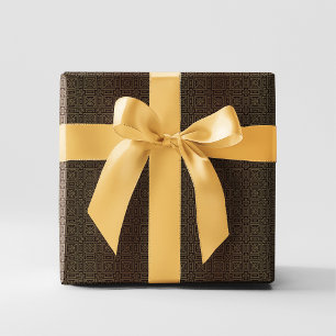 Geometrisches Art Deco Muster Schwarzes Gold Geschenkpapier