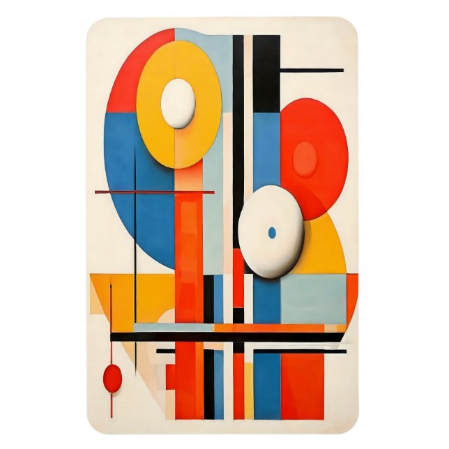 Geometrisches Bauhaus Minimalistische Abstrakte Ku Magnet (Vertikal)