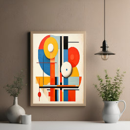 Geometrisches Bauhaus Minimalistische Abstrakte Ku Poster