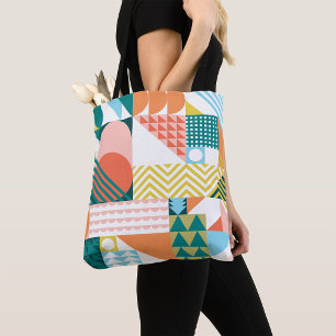 Geometrisches Bauhaus-Muster Skandi-Mosaik Tasche