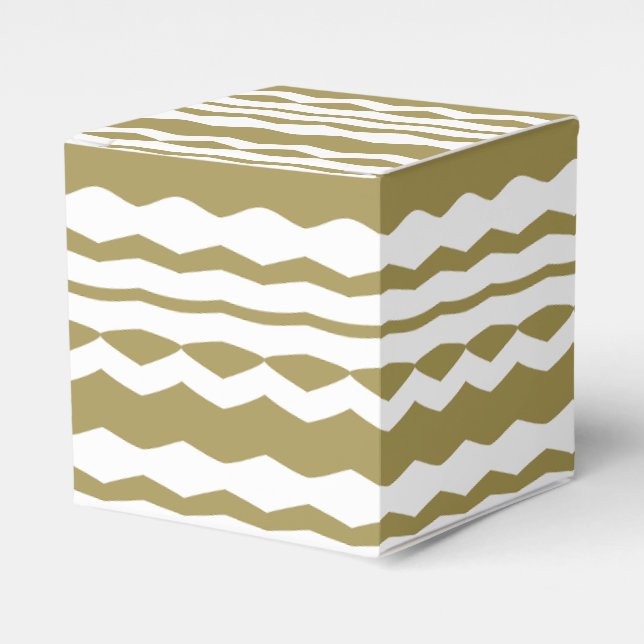 Geometrisches Beige und Weiß Geschenkschachtel (Vorderseite)