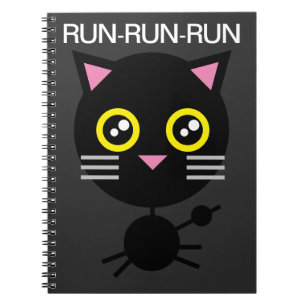 Geometrisches Black Cat-Notebook Notizblock