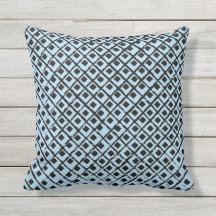 Geometrisches Blau und Schwarze Quadrate Außenkiss