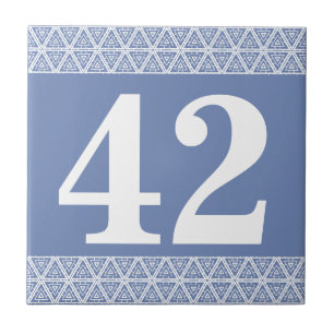 Geometrisches Blau und -WEISS der Zahl-Fliese Fliese