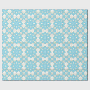 Geometrisches Blau- und Weißmuster Geschenkpapier