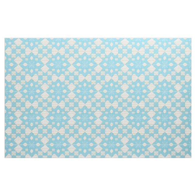 Geometrisches Blau- und Weißmuster Stoff (Fat Quarter (45,7 x 55,9 cm))