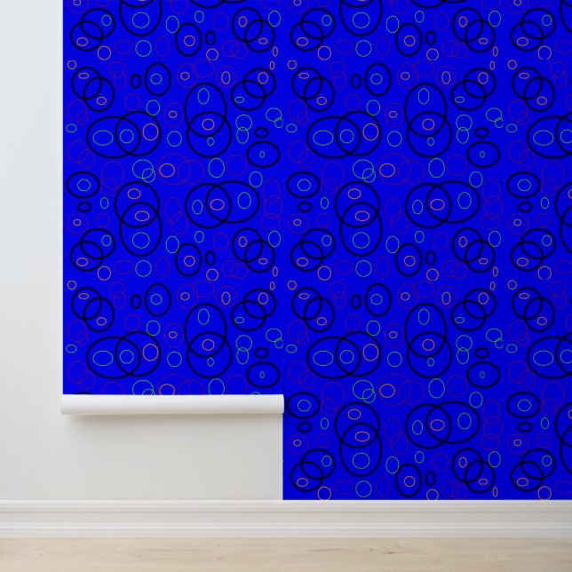 Geometrisches blaues Design Tapete (Anwendung)