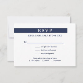 Geometrisches blaues Menü Auswahl RSVP Hochzeit
