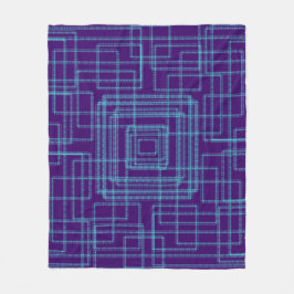 Geometrisches blaues Muster Fleecedecke