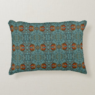 Geometrisches blaues Muster Zierkissen