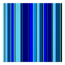 Geometrisches blaues Strichcodemuster Poster
