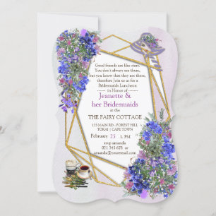 Geometrisches Blume Bridemaid-Party Einladung