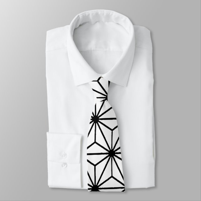 Geometrisches Blumen-Isosceles Dreieck-Muster Krawatte (Gebunden)