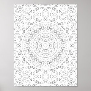 Geometrisches Blumen-Mandala-Farbdesign Poster