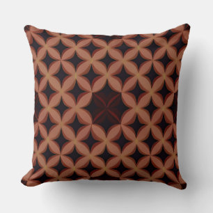 Geometrisches Blumenmotiv in warmen Tönen Kissen