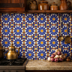 Geometrisches Blumenmuster Azulejo Fliese