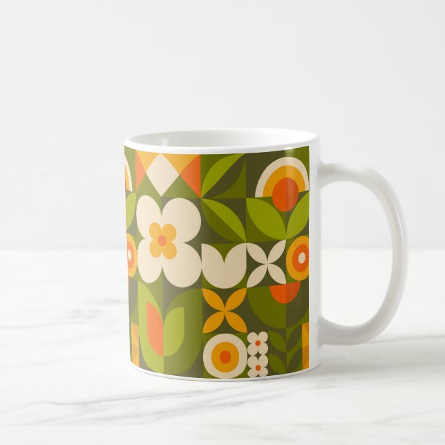Geometrisches Blumenmuster  Kaffeetasse (Rechts)