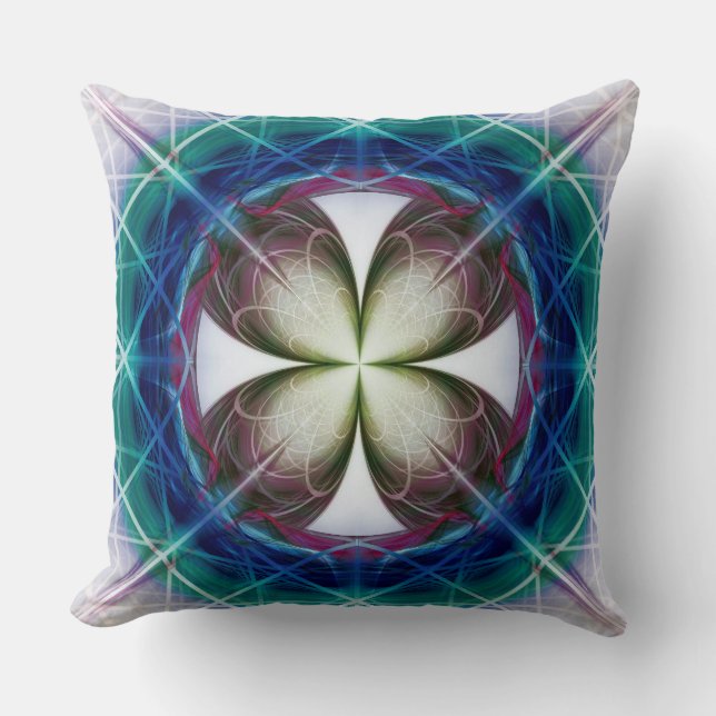 Geometrisches Blumenmuster Kissen (Vorderseite)