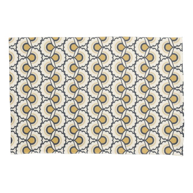 Geometrisches Blumenmuster Kissenbezug (Vorderseite-Links)